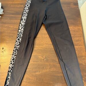 Ultracor Black Leggings with Leopard Print Accent